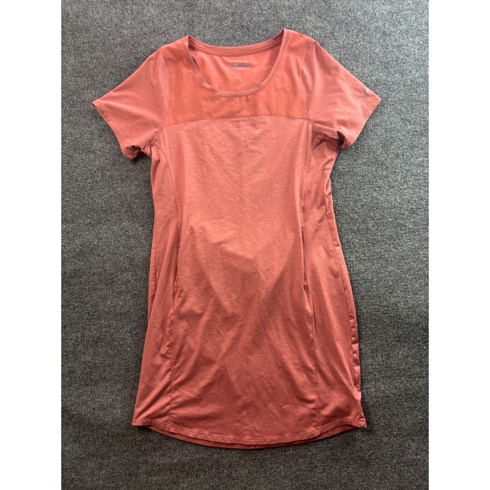 Columbia Active Dress Womens Small Pink Short Sleeve Mesh Yoke Pockets XK9953